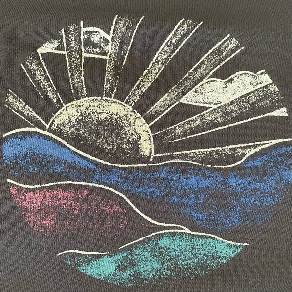 C&C CALIFORNIA Sweatshirt Sunrise Black Sand Gray Cotton Crew, Women’s XL - Picture 9 of 16